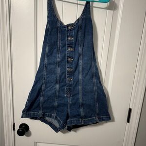 American Eagle Outfitters Blue Denim Romper